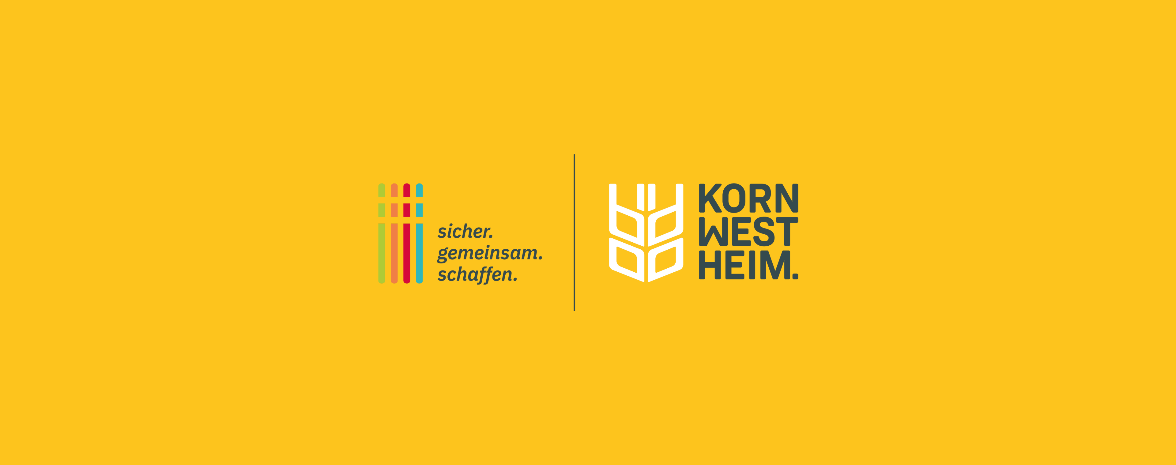 Das neue Arbeitgeber-Logo zusammen mit dem Stadt-Logo auf gelbem Hintergrund